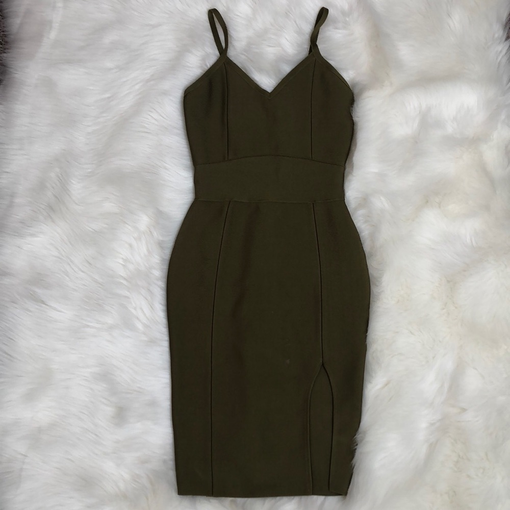 Olive green bandage dress